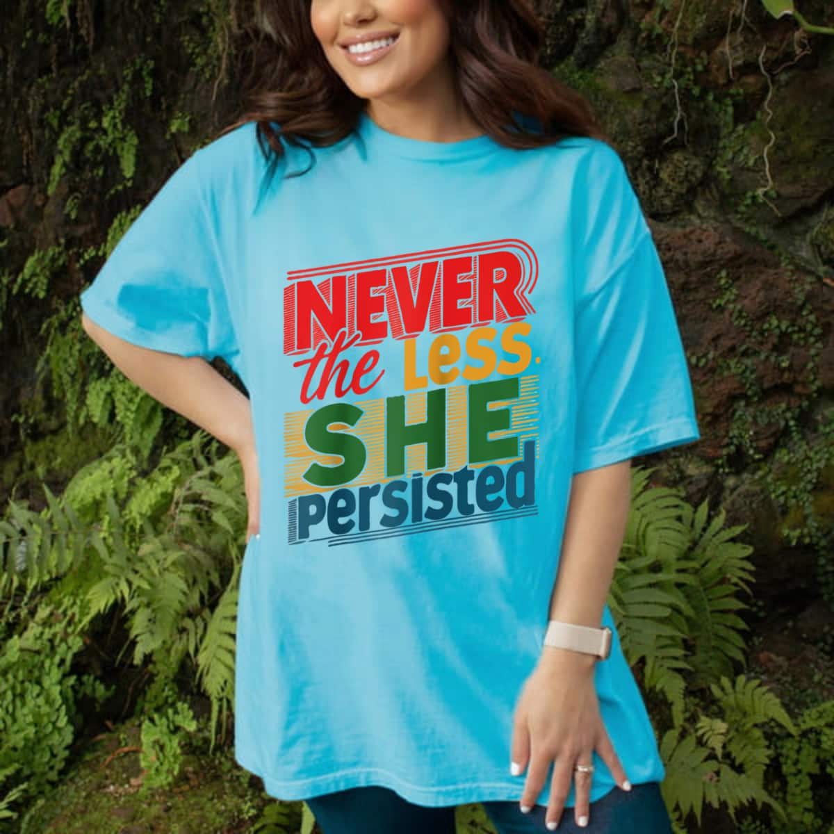 Never The Less She Persisted Rainbow Color T-Shirt Never The Less She Persisted Rainbow Color T-Shirt