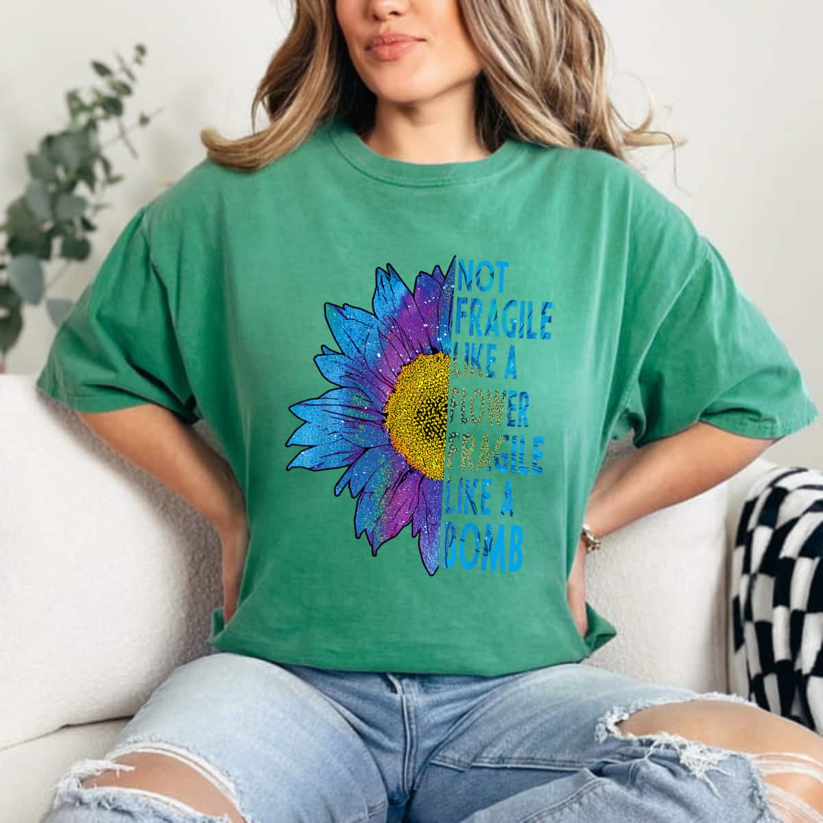 Sunflower Not Fragile Like A Flower But A Bomb Feminist Gift T-Shirt Sunflower Not Fragile Like A Flower But A Bomb Feminist Gift T-Shirt