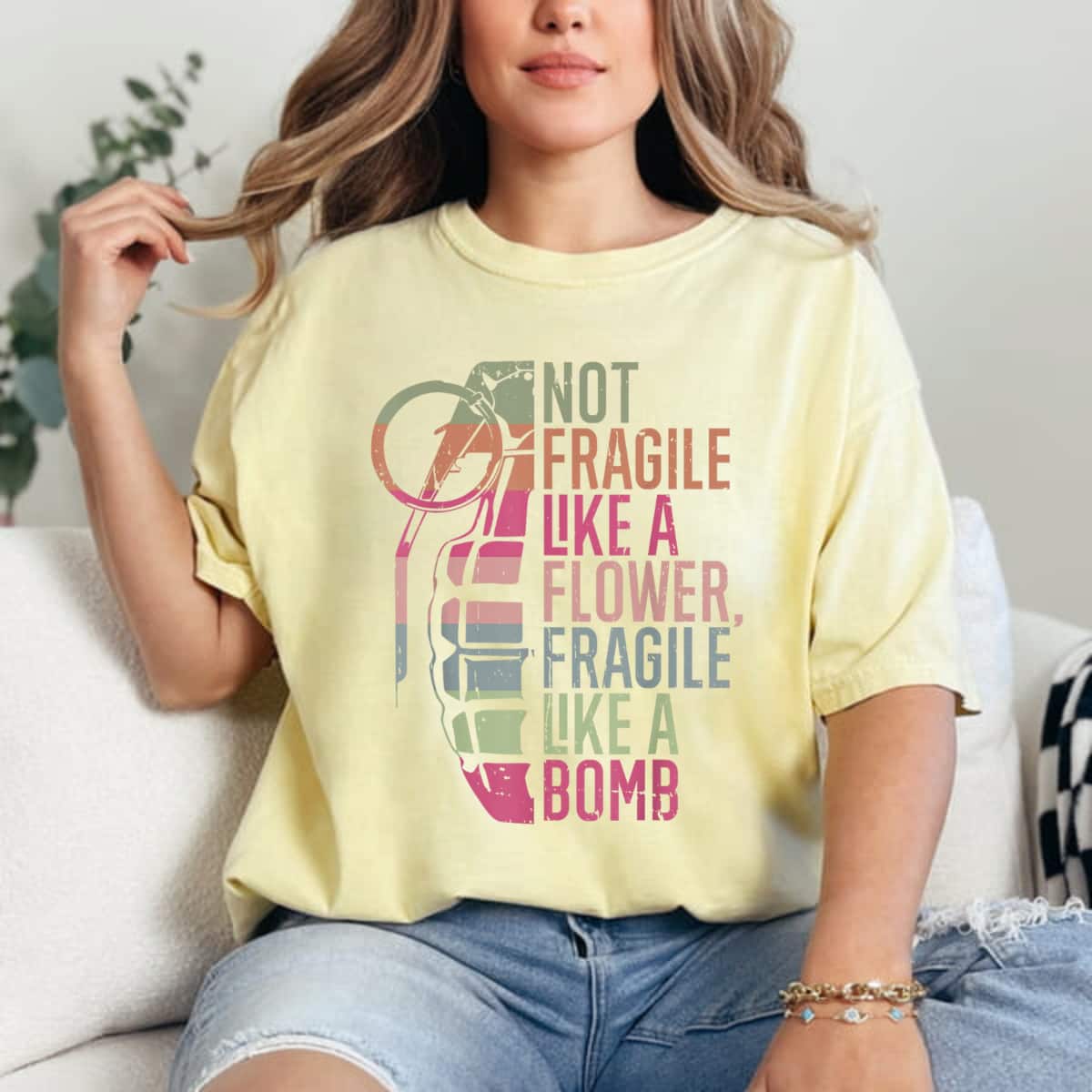 Retro Fragile Like A Bomb But Not Like A Flower T-Shirt Retro Fragile Like A Bomb But Not Like A Flower T-Shirt