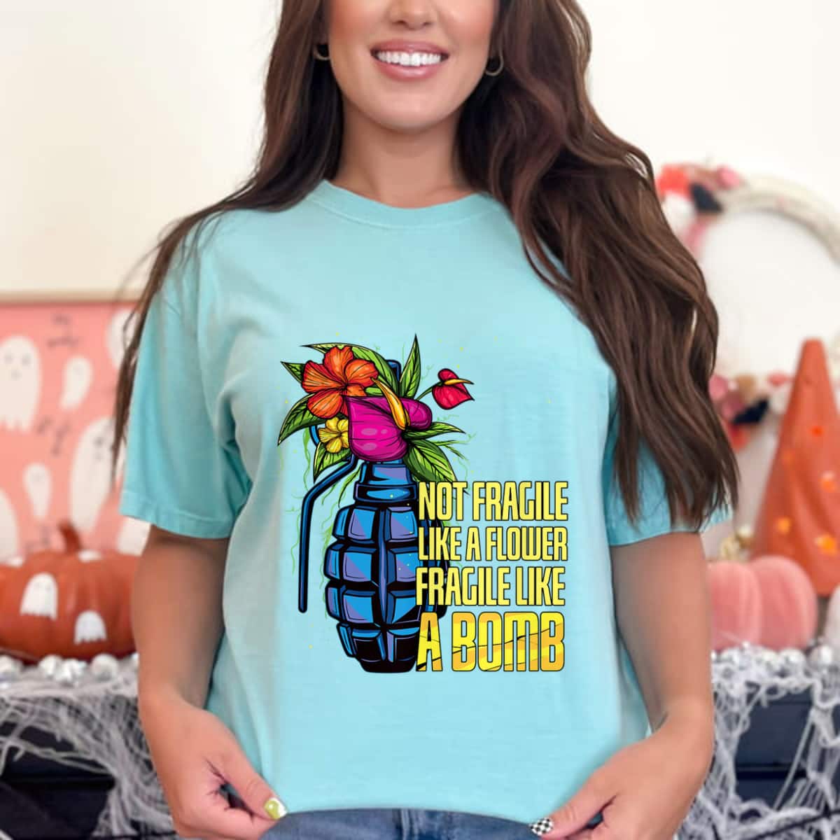 Retro Vintage Not Fragile Like A Flower Fragile Like A Bomb T-Shirt Retro Vintage Not Fragile Like A Flower Fragile Like A Bomb T-Shirt