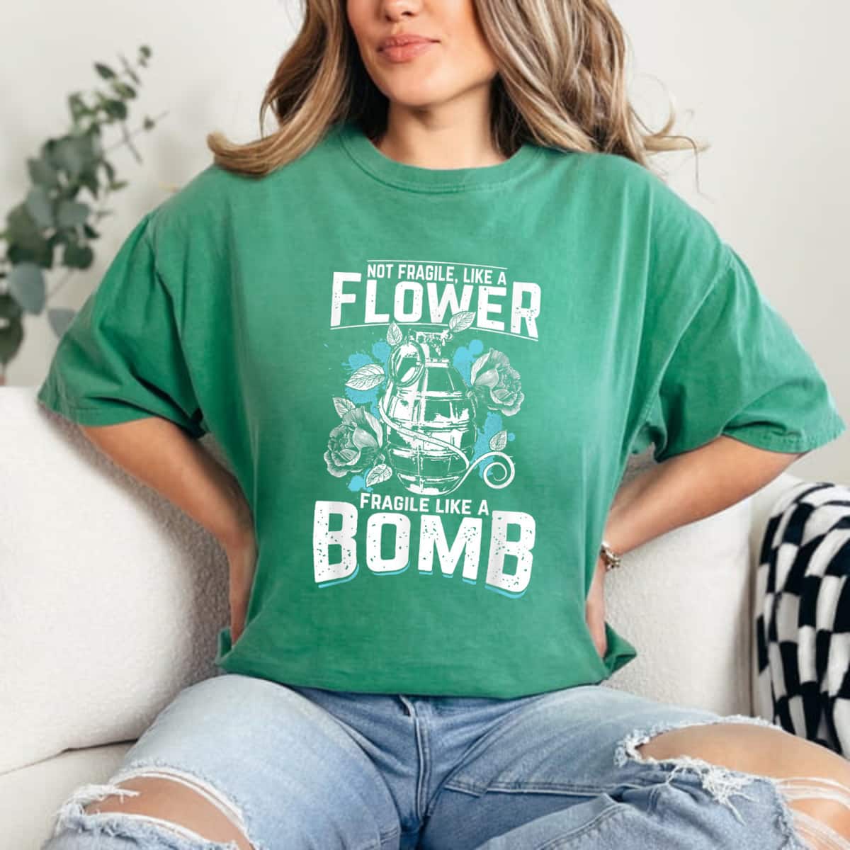 Retro Not Fragile Like A Flower Fragile Like A Bomb Tattoo T-Shirt Retro Not Fragile Like A Flower Fragile Like A Bomb Tattoo T-Shirt