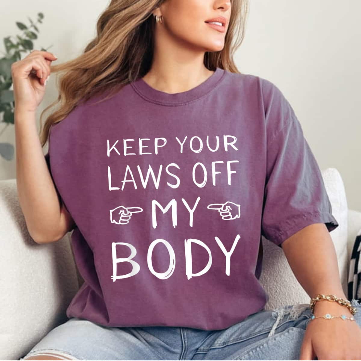 Vintage Keep Your Laws Off My Body Feminist T-Shirt Vintage Keep Your Laws Off My Body Feminist T-Shirt