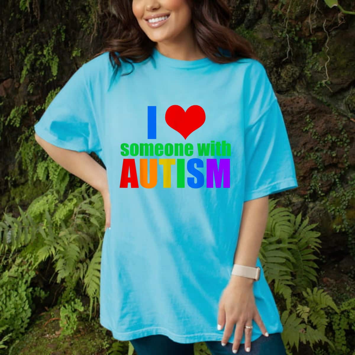 I Love Someone With Autism Awareness Rainbow Color T-Shirt I Love Someone With Autism Awareness Rainbow Color T-Shirt