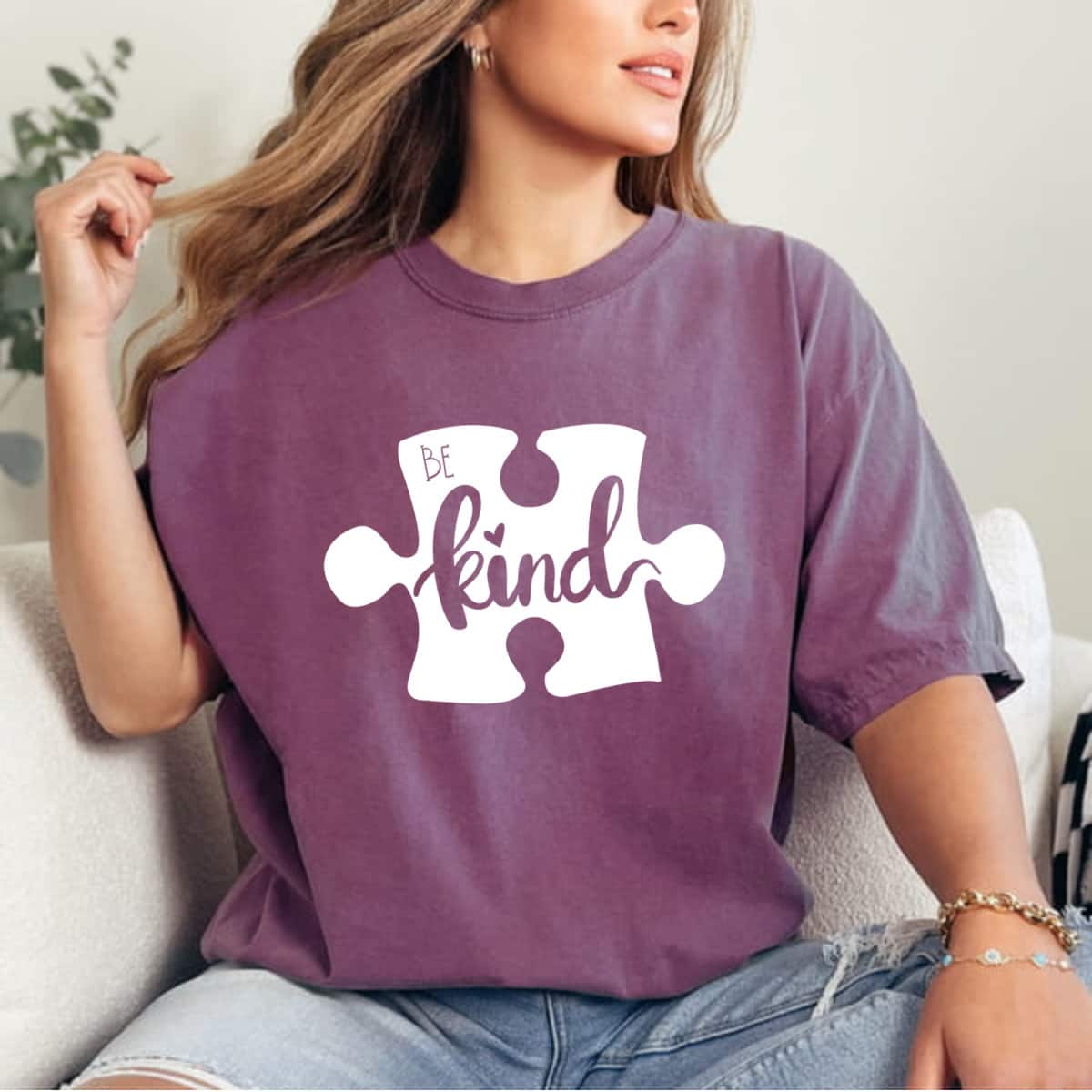 Be Kind Autism Awareness Puzzle Piece T-Shirt Be Kind Autism Awareness Puzzle Piece T-Shirt