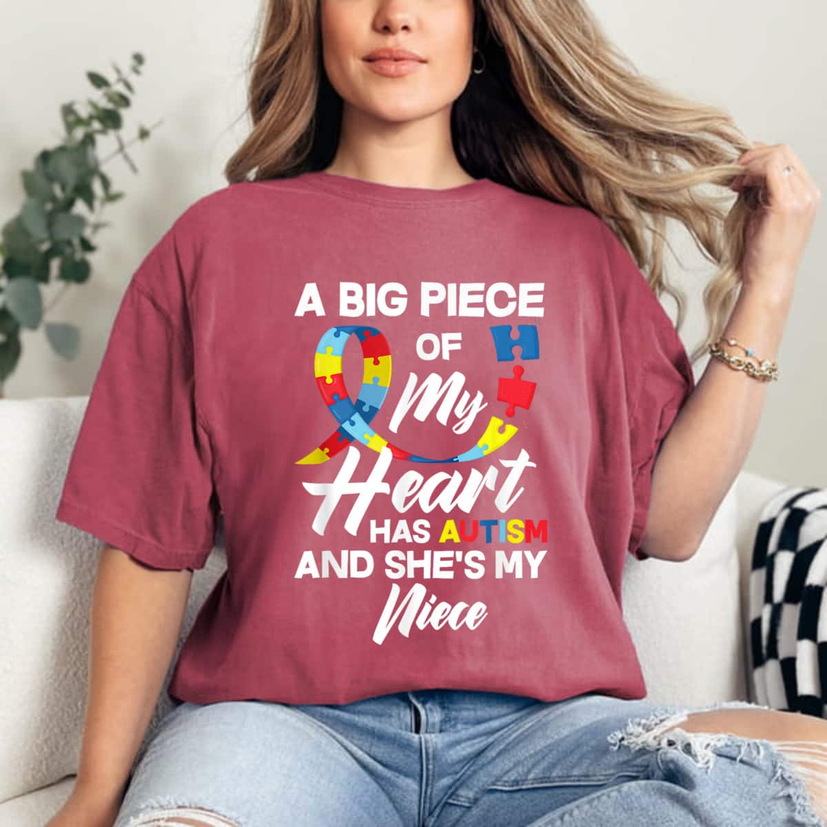 A Big Piece Of My Heart Has Autism Awareness T-Shirt A Big Piece Of My Heart Has Autism Awareness T-Shirt