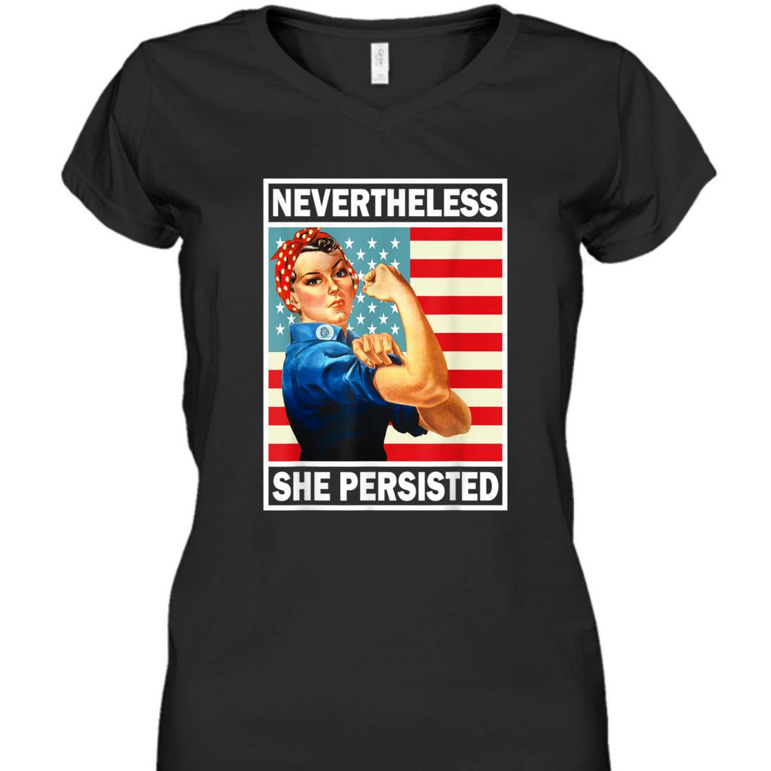 Strong Women She Was Warned She Persisted Rosie The Riveter Feminist T-Shirt Strong Women She Was Warned She Persisted Rosie The Riveter Feminist T-Shirt