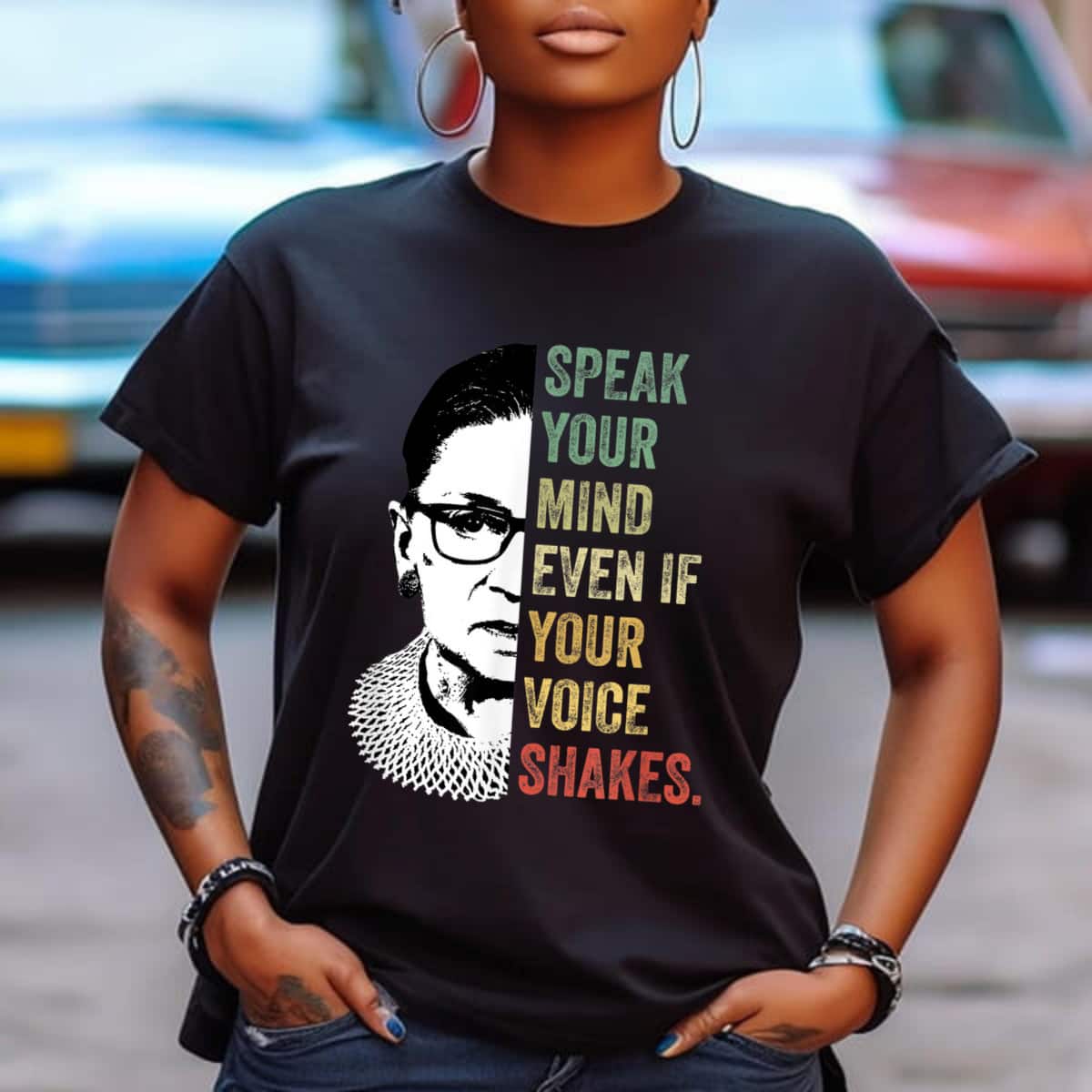 Retro Speak Your Mind Even If Your Voice Shakes Feminist T-Shirt Retro Speak Your Mind Even If Your Voice Shakes Feminist T-Shirt