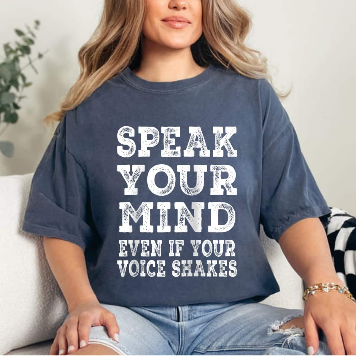 Speak Your Mind Even If Your Voice Shakes RBG Graphic T-Shirt Speak Your Mind Even If Your Voice Shakes RBG Graphic T-Shirt
