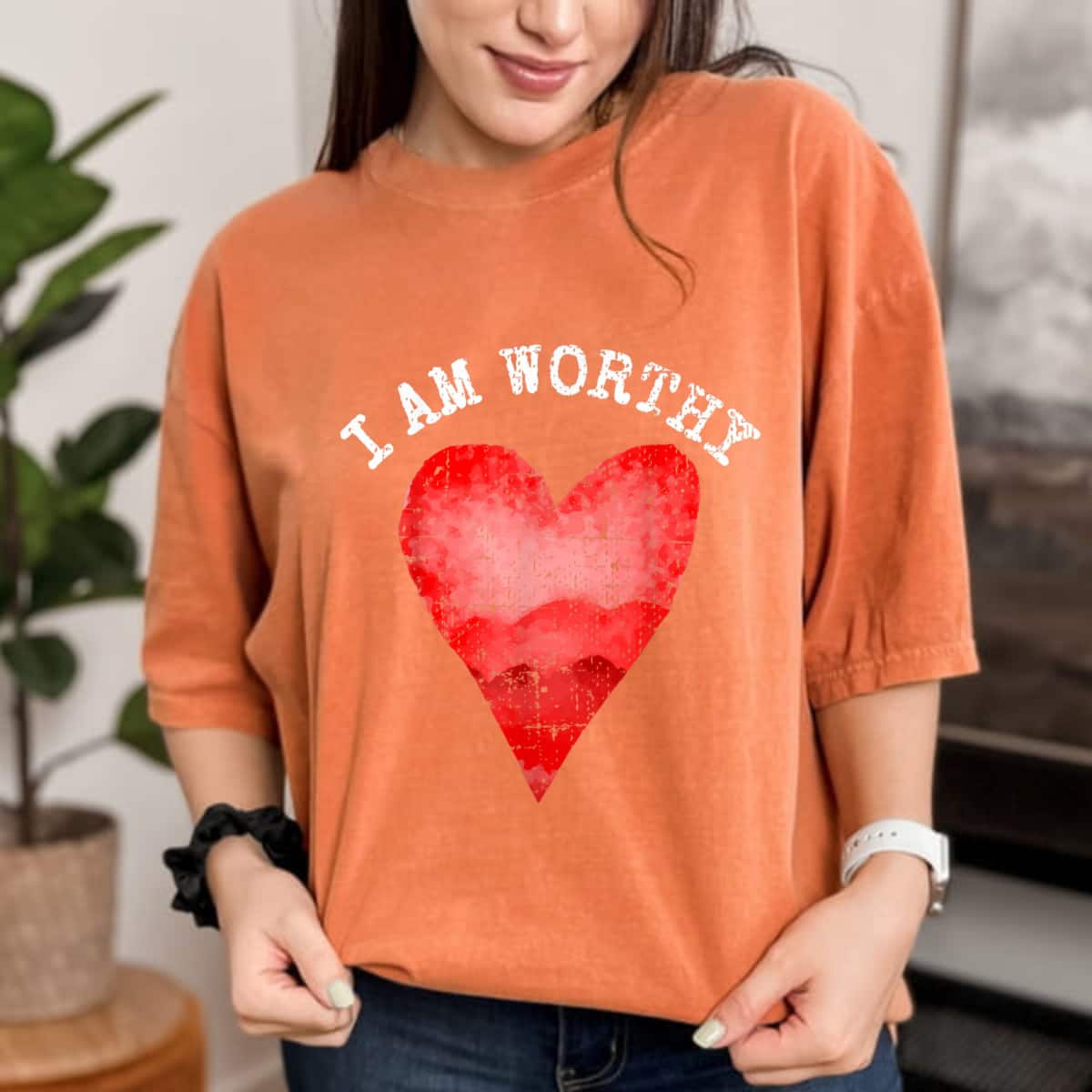 I Am Worthy Positive Inspirational Heart T-Shirt I Am Worthy Positive Inspirational Heart T-Shirt