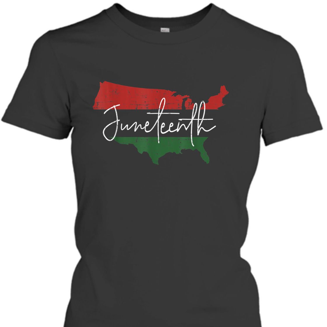 Strong Women American Map With Pan African Flag For Juneteenth Since 1865 T-Shirt Strong Women American Map With Pan African Flag For Juneteenth Since 1865 T-Shirt
