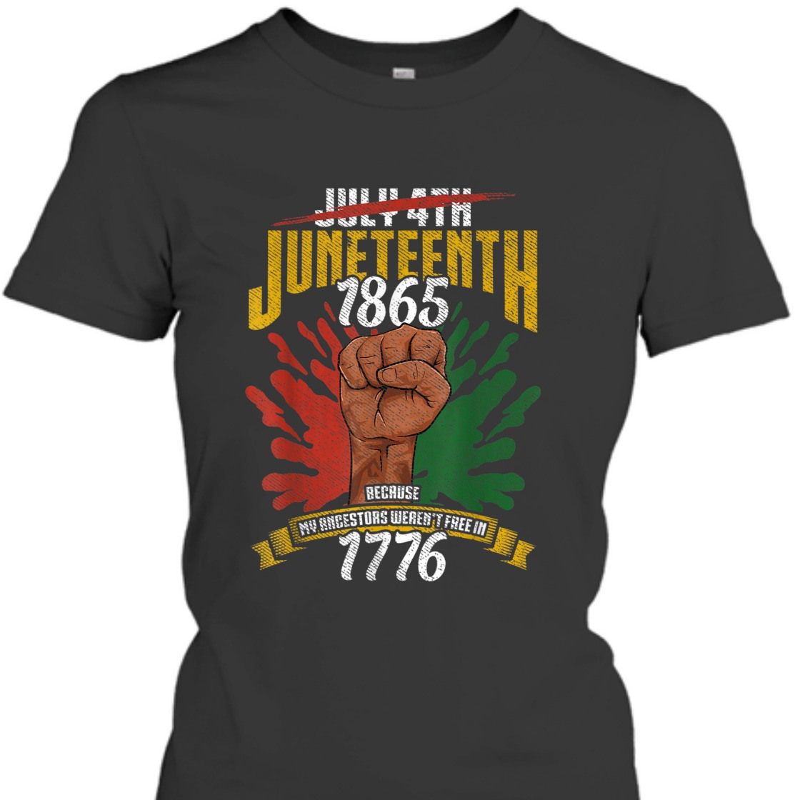 Strong Women Juneteenth 1865 Because My Ancestors Weren't Free In 1776 T-Shirt Strong Women Juneteenth 1865 Because My Ancestors Weren't Free In 1776 T-Shirt