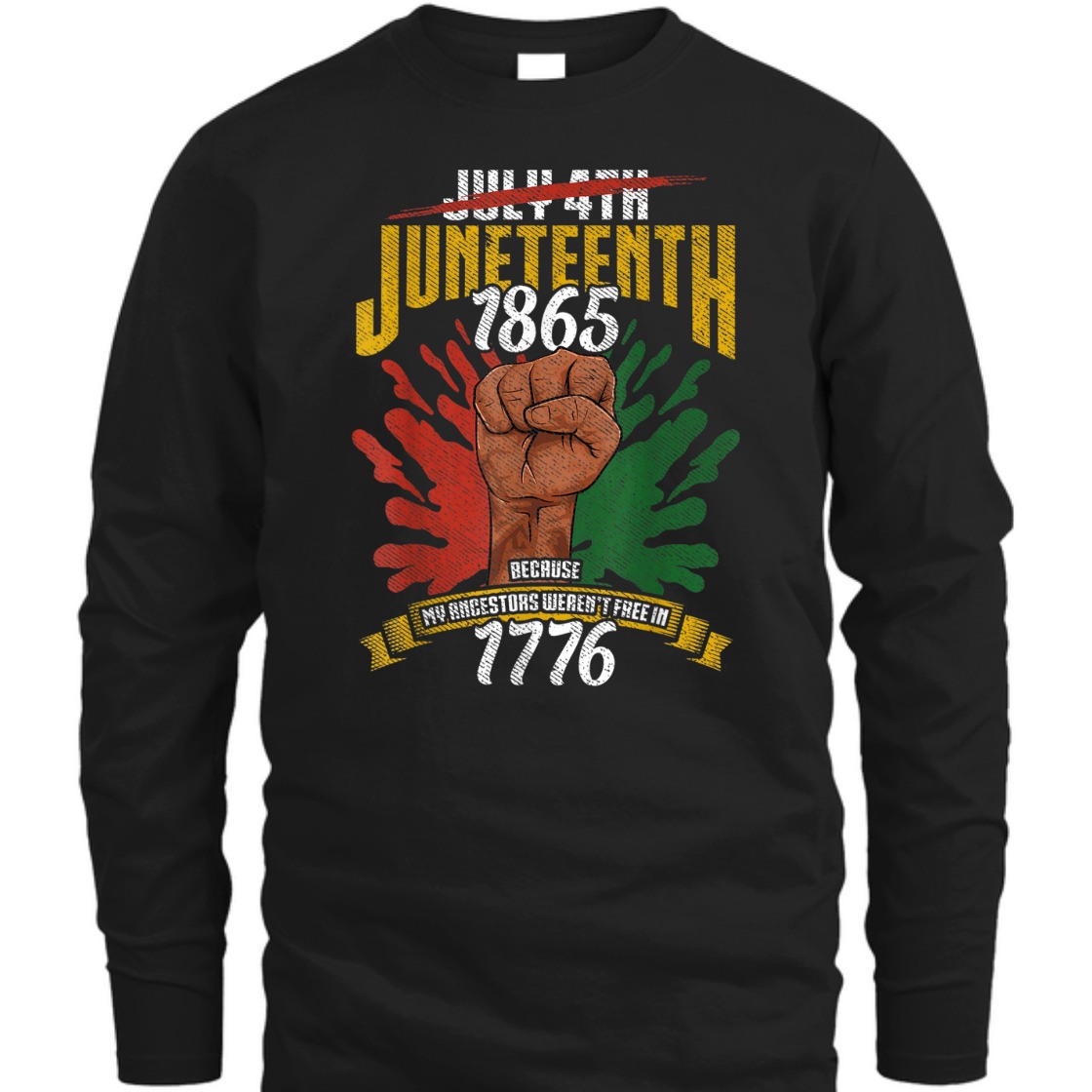 Strong Women Juneteenth 1865 Because My Ancestors Weren't Free In 1776 T-Shirt Strong Women Juneteenth 1865 Because My Ancestors Weren't Free In 1776 T-Shirt