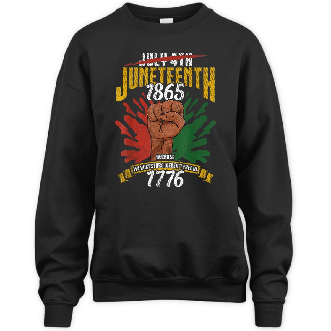 Strong Women Juneteenth 1865 Because My Ancestors Weren't Free In 1776 T-Shirt Strong Women Juneteenth 1865 Because My Ancestors Weren't Free In 1776 T-Shirt