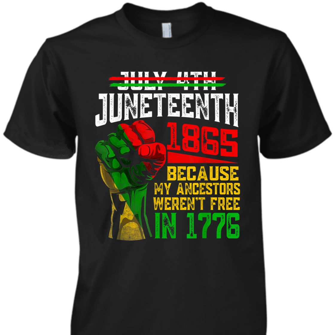 Strong Women July 4th Juneteenth 1865 Because My Ancestors T-Shirt Strong Women July 4th Juneteenth 1865 Because My Ancestors T-Shirt