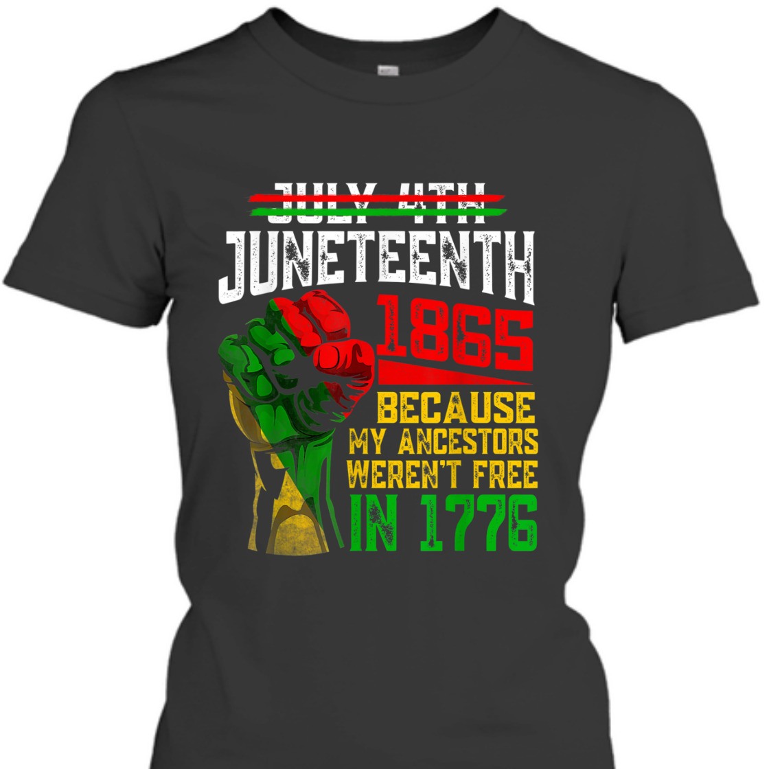 Strong Women July 4th Juneteenth 1865 Because My Ancestors T-Shirt Strong Women July 4th Juneteenth 1865 Because My Ancestors T-Shirt