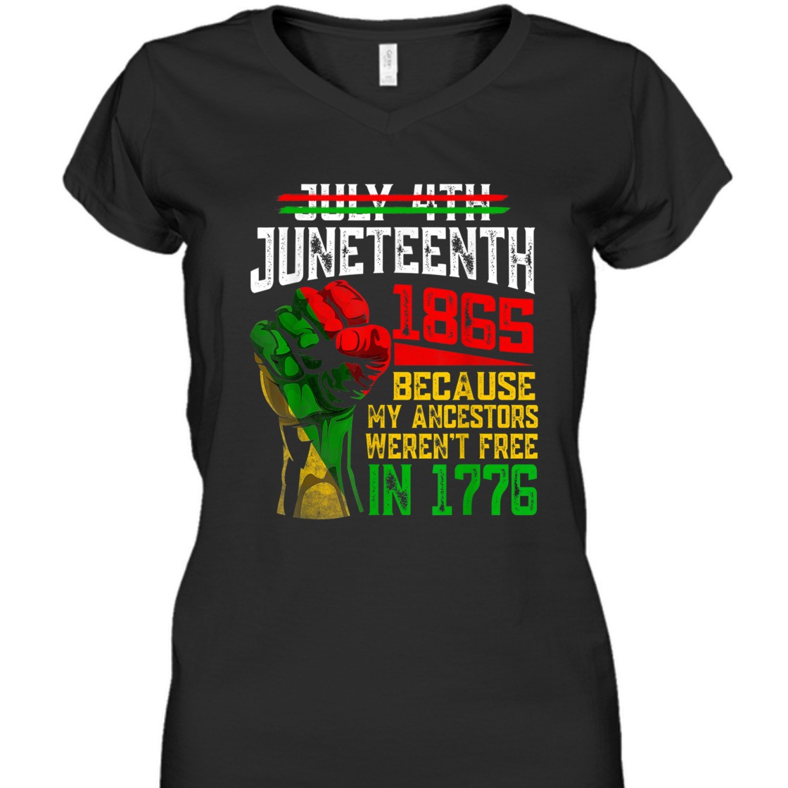 Strong Women July 4th Juneteenth 1865 Because My Ancestors T-Shirt Strong Women July 4th Juneteenth 1865 Because My Ancestors T-Shirt