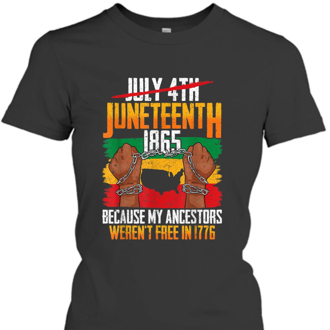Strong Women Juneteenth Because My Ancestors Weren't Free In 1776 T-Shirt Strong Women Juneteenth Because My Ancestors Weren't Free In 1776 T-Shirt