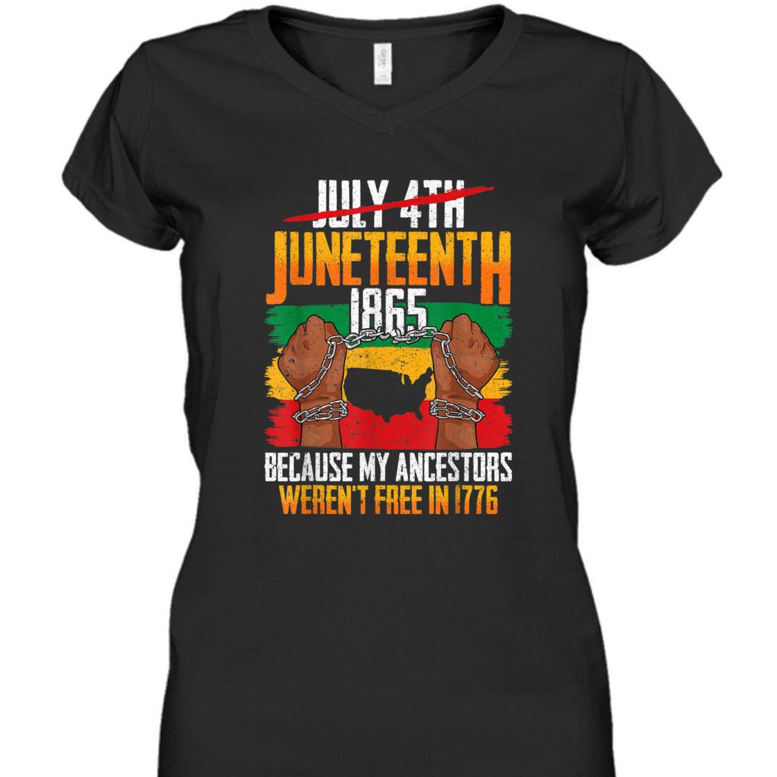 Strong Women Juneteenth Because My Ancestors Weren't Free In 1776 T-Shirt Strong Women Juneteenth Because My Ancestors Weren't Free In 1776 T-Shirt
