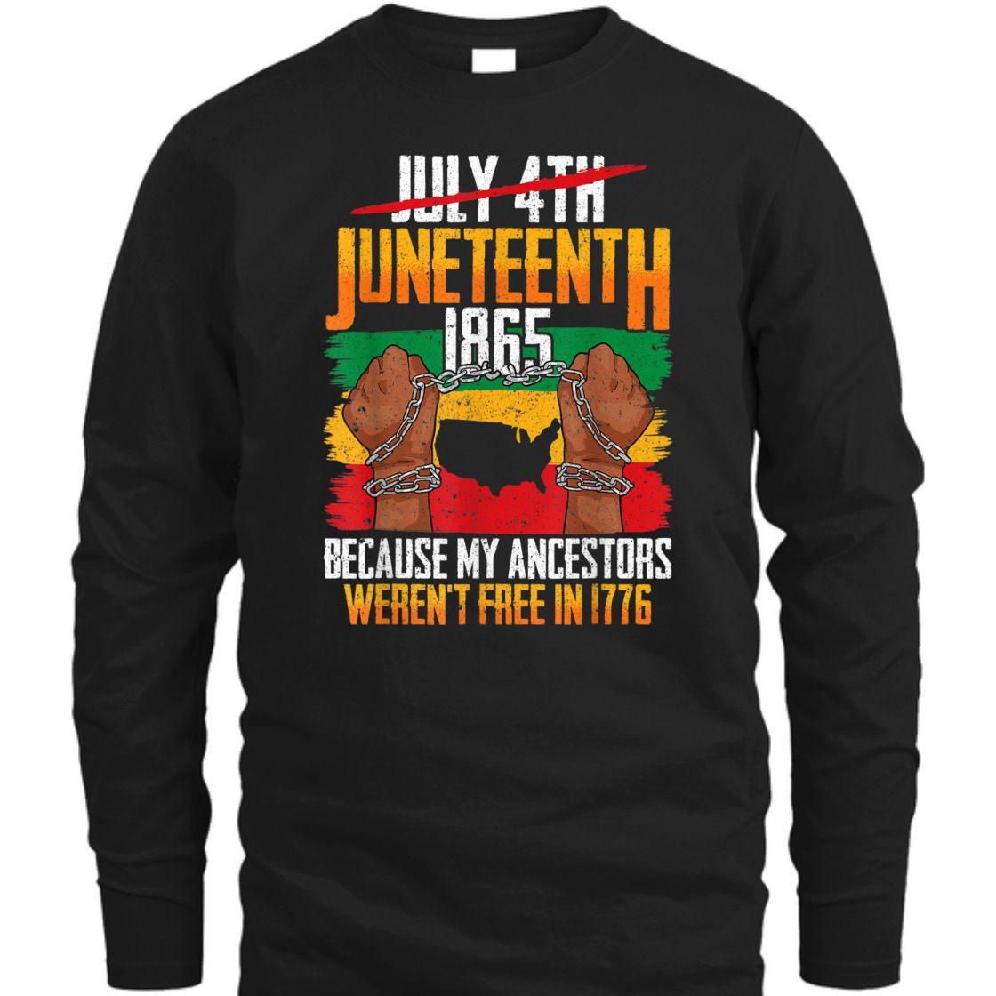 Strong Women Juneteenth Because My Ancestors Weren't Free In 1776 T-Shirt Strong Women Juneteenth Because My Ancestors Weren't Free In 1776 T-Shirt