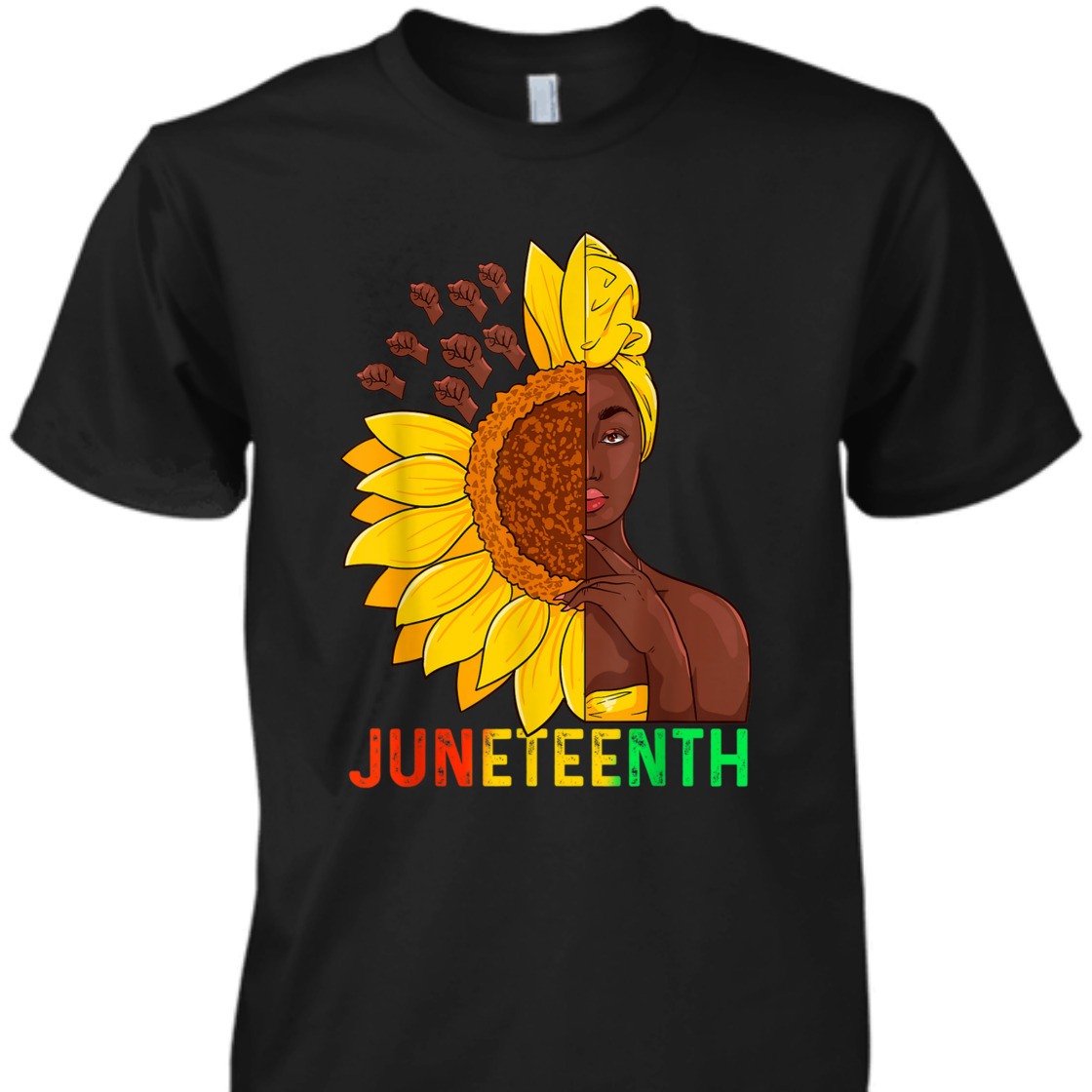 Strong Women Juneteenth Black Women Sunflower T-Shirt Strong Women Juneteenth Black Women Sunflower T-Shirt
