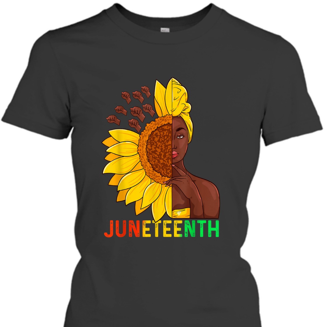 Strong Women Juneteenth Black Women Sunflower T-Shirt Strong Women Juneteenth Black Women Sunflower T-Shirt