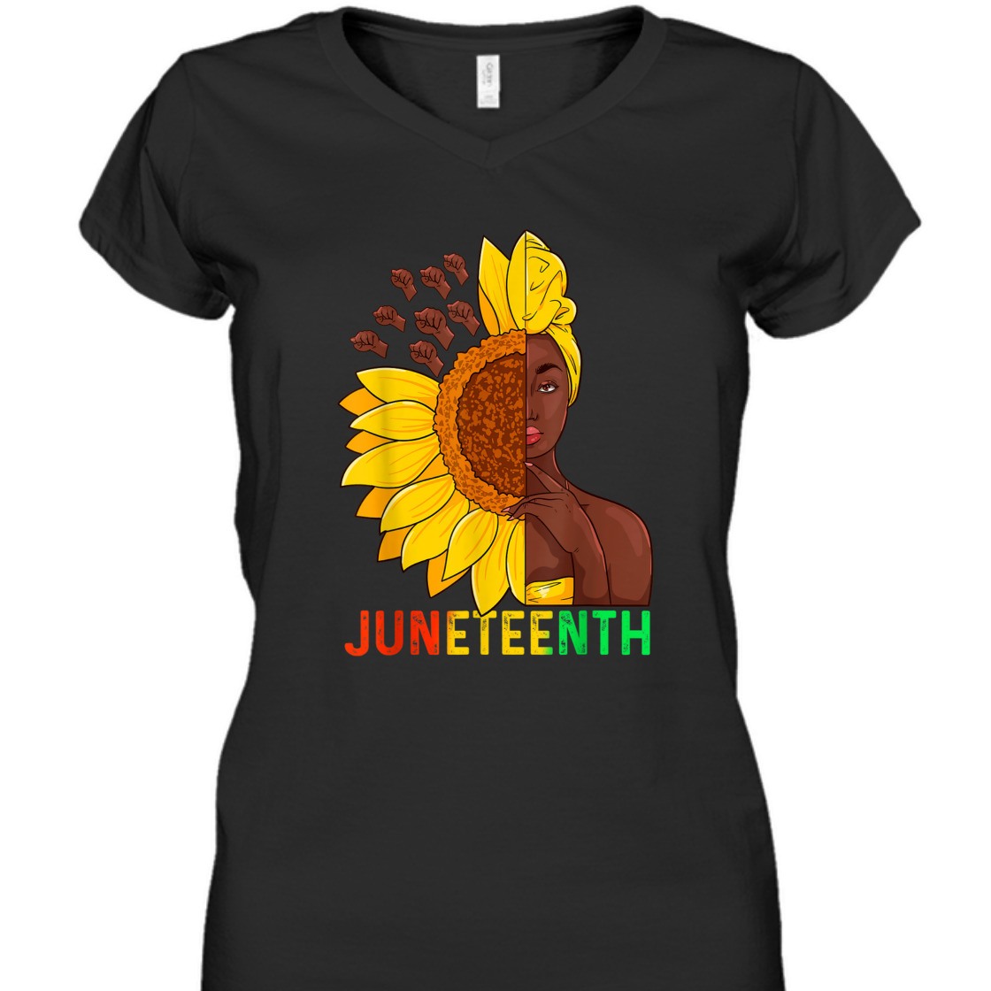 Strong Women Juneteenth Black Women Sunflower T-Shirt Strong Women Juneteenth Black Women Sunflower T-Shirt