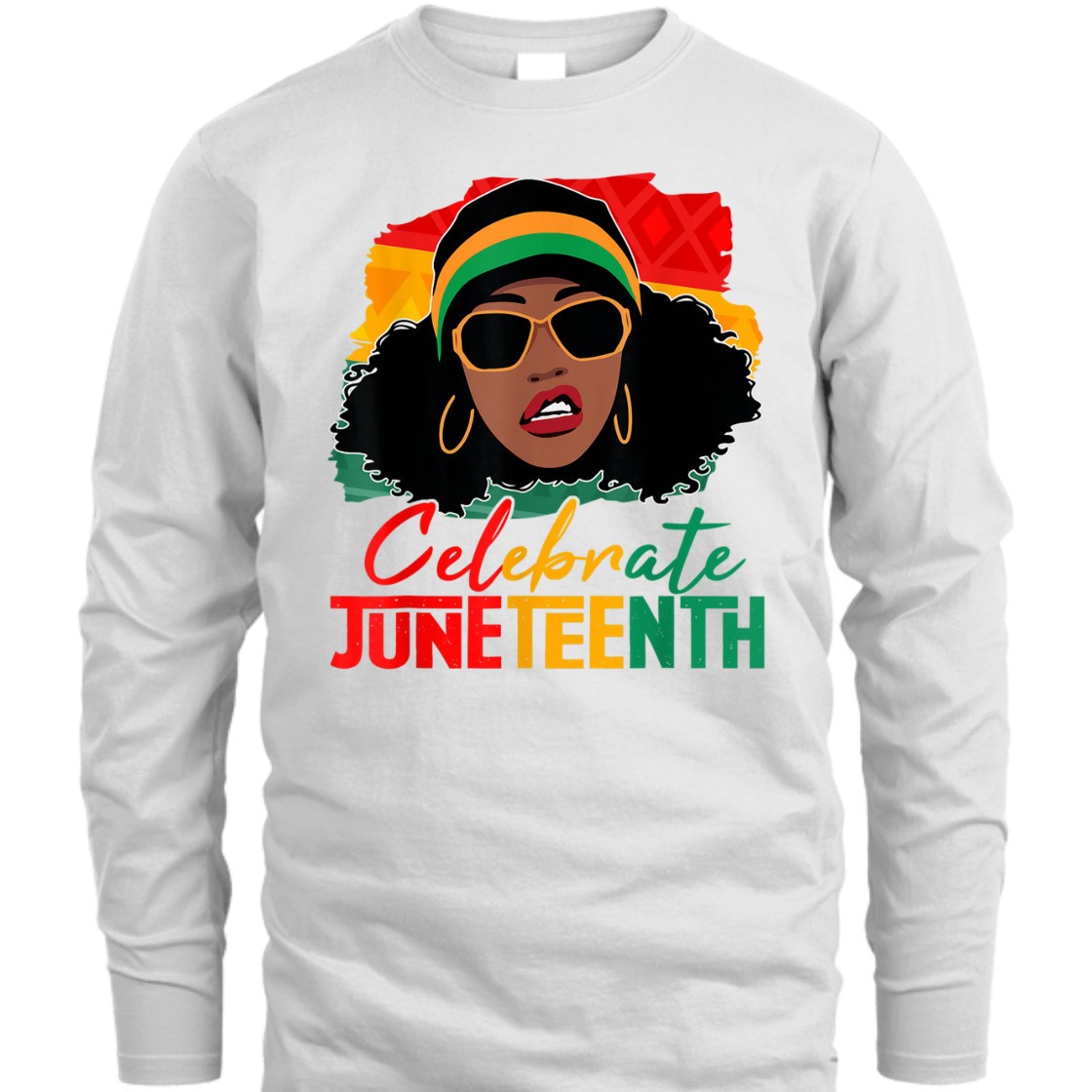 Strong Women Cute Black Messy Bun Girls Kids Juneteenth Celebrating 1865 T-Shirt