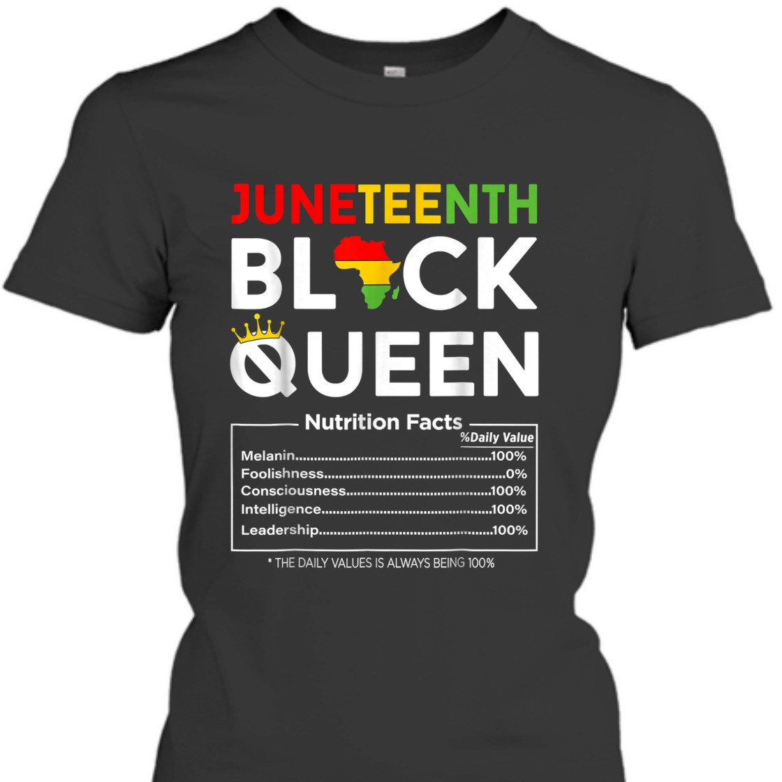Strong Women Juneteenth Black Queen Nutritional Facts 4th Of July T-Shirt Strong Women Juneteenth Black Queen Nutritional Facts 4th Of July T-Shirt