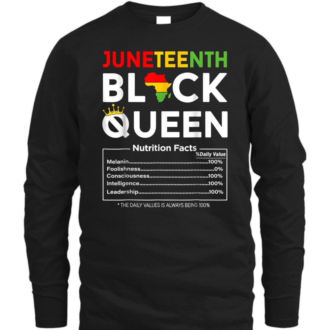 Strong Women Juneteenth Black Queen Nutritional Facts 4th Of July T-Shirt Strong Women Juneteenth Black Queen Nutritional Facts 4th Of July T-Shirt